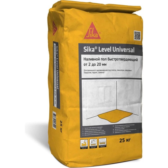 Наливной пол SIKA Level Universal мешок 25 кг от 2 до 20 мм, прочность 25 Мпа 501751 Наливной пол SIKA Level Universal мешок 25 кг от 2 до 20 мм, прочность 25 Мпа 501751
