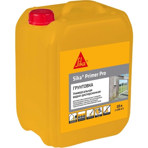 Грунтовка проникающая и обеспыливающая SIKA Primer Pro Кан 10 л 497253 Грунтовка проникающая и обеспыливающая SIKA Primer Pro Кан 10 л 497253