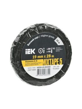 Изолента IEK MIXTAPE 5 Х/Б 19мм 28м UIZ20-19-28-K02