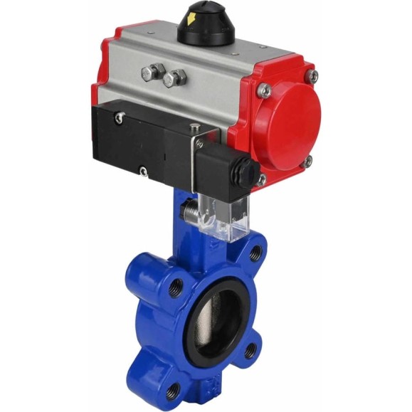 Затвор DN.ru QT450-QT450-NBR-2W-Fb-H Ду80 Ру16 LUG пневмопривод, пн.распределитель D050-50317 Затвор DN.ru QT450-QT450-NBR-2W-Fb-H Ду80 Ру16 LUG пневмопривод, пн.распределитель D050-50317