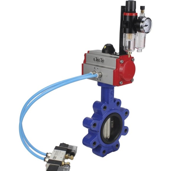 Затвор DN.ru QT450-QT450-EPDM-2W-Fb-H Ду65 Ру16 LUG пн.привод, пн.распределитель, БПВ D050-50457