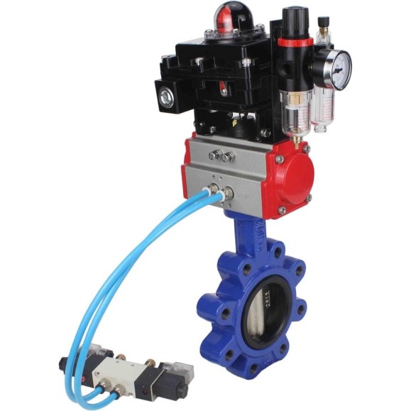 Затвор DN.ru QT450-304-NBR-2W-Fb-H Ду50 Ру16 LUG пн.привод, пн.распред., БПВ, БКВ D050-52583