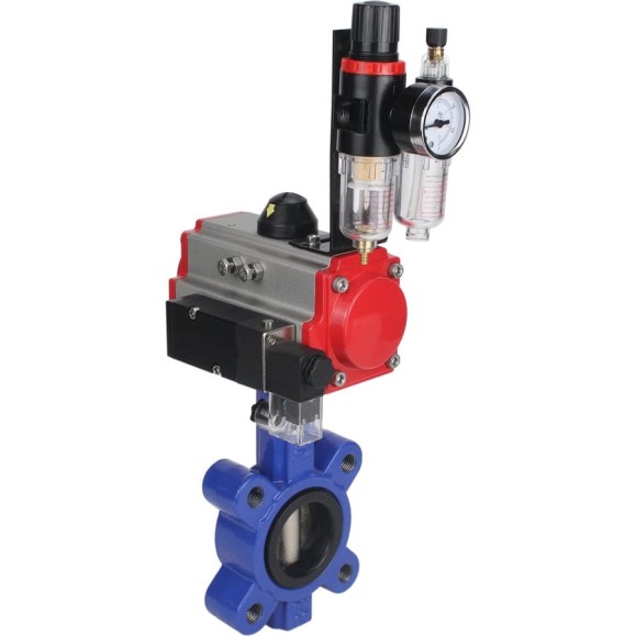 Затвор DN.ru QT450-QT450-NBR-2W-Fb-H Ду65 Ру16 LUG пн.привод, пн.распределитель, БПВ D050-52101 Затвор DN.ru QT450-QT450-NBR-2W-Fb-H Ду65 Ру16 LUG пн.привод, пн.распределитель, БПВ D050-52101