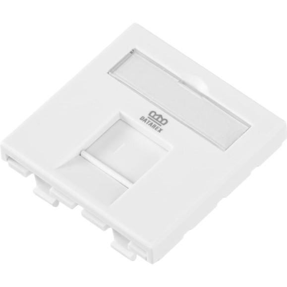 Адаптер DATAREX 45х45 мм, для модуля Keystone, 1 порт, шторка, белый DR-513000