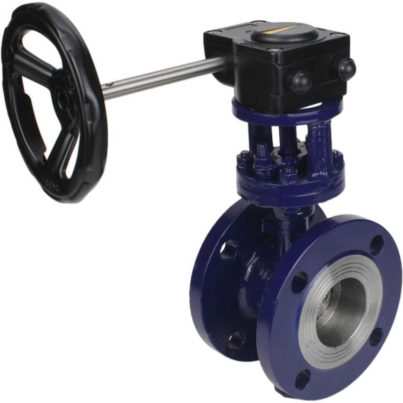 Затвор с тройным эксцентриситетом DN.ru WCB-304-M-F-ISO Ду100, Ру25, редуктор HAM-3 D050-59091