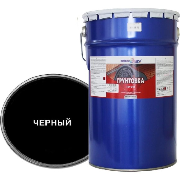 Грунтовка Краски квил ГФ-021 черная, бар. 23 кг 4607023394282 Грунтовка Краски квил ГФ-021 черная, бар. 23 кг 4607023394282