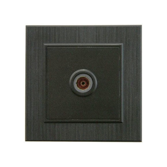 Розетка телевизионная проходная MAKEL TV 1-м СП KAREA LINE STAR IP20, 6дБ, черная 86054007