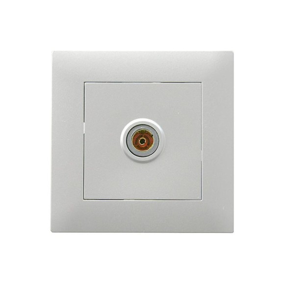 Розетка телевизионная проходная MAKEL TV 1-м СП KAREA RIZZ IP20, 6дБ, серебристая 88065007 Розетка телевизионная проходная MAKEL TV 1-м СП KAREA RIZZ IP20, 6дБ, серебристая 88065007