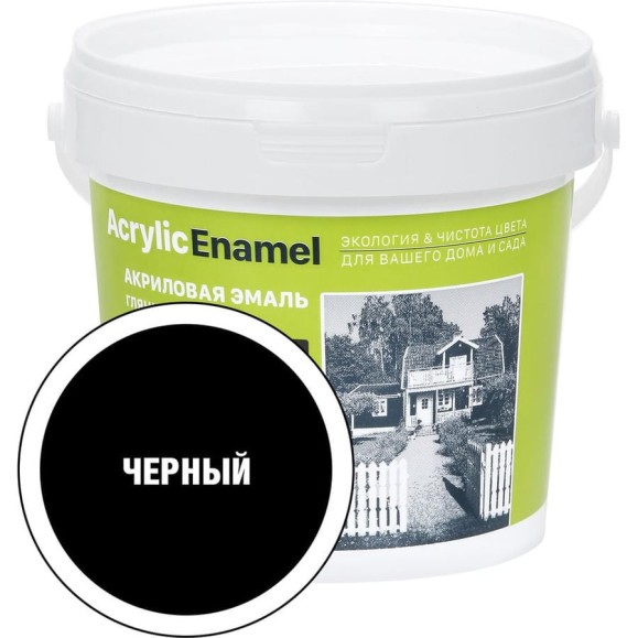Универсальная эмаль ЗАО Декарт акриловая черная 0,9 кг 30834