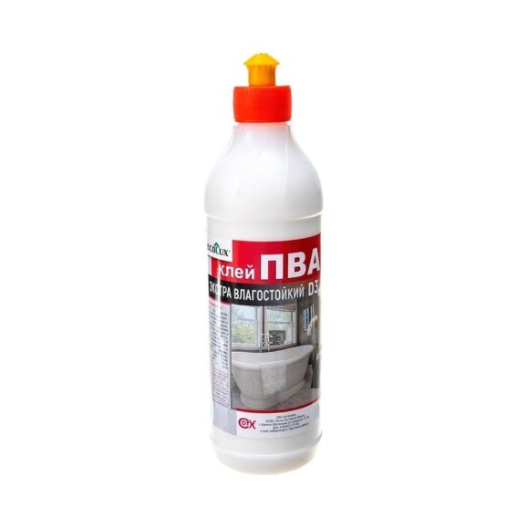 Клей ПВА Ecolux экстра, влагостойкий, D3, 0,5 кг 4607133684853