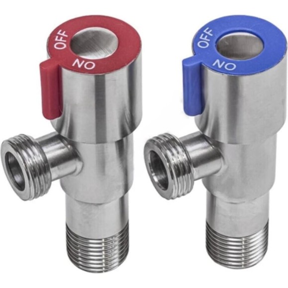 Комплект кранов угловых SANTECHSYSTEMS нерж. быт. G1/2" Ру10 р/р б/отр 109-1551