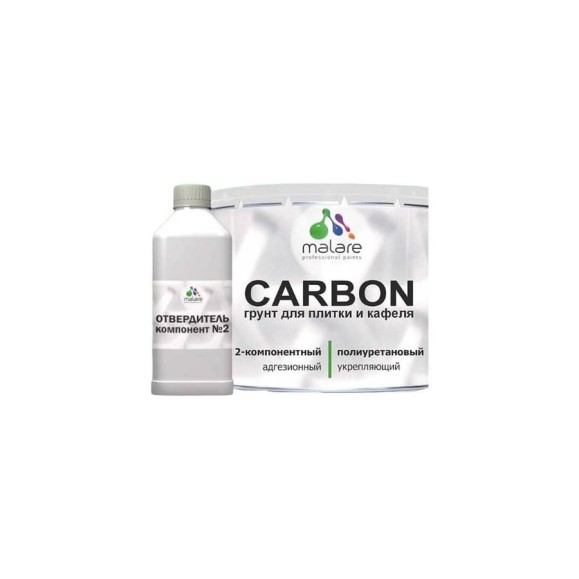 Полиуретановый грунт MALARE 2К CARBON для плитки, двухкомпонентный влагостойкий высокопрочный износостойкий укрепляющий, 0.7 кг + 30 гр отвердитель 4660504765438 ПУГПЛИТПР0070 Полиуретановый грунт MALARE 2К CARBON для плитки, двухкомпонентный влагостойкий высокопрочный износостойкий укрепляющий, 0.7 кг + 30 гр отвердитель 4660504765438 ПУГПЛИТПР0070