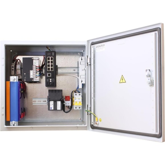 Уличный коммутатор OSNOVO OSS-44TB1(SW-60812/I) в корусе из нержавеющей стали с термостабилизацией и резервным питанием на базе уличной станции OSS-44TB1. Порты: 6 x FE (10/100Base-T) с PoE (до 30W) + 2 x FE (10/100Base-T) с PoE (до 60W) + 1 x GE (1 14223