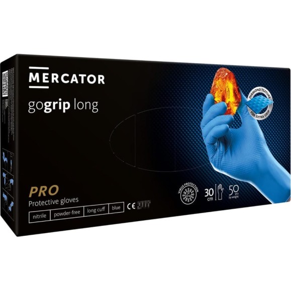 Профессиональные нитриловые перчатки gogrip синие, удлинненные 300 мм, размер М, 25 пар. RP30031003_0001 Профессиональные нитриловые перчатки gogrip синие, удлинненные 300 мм, размер М, 25 пар. RP30031003_0001
