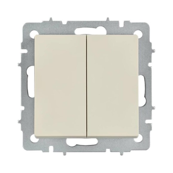 Выключатель 2-клавишный перекрестный IEK BRITE 10А ВС10-2-3-БрКр бежевый BR-V23-0-10-K10 Выключатель 2-клавишный перекрестный IEK BRITE 10А ВС10-2-3-БрКр бежевый BR-V23-0-10-K10