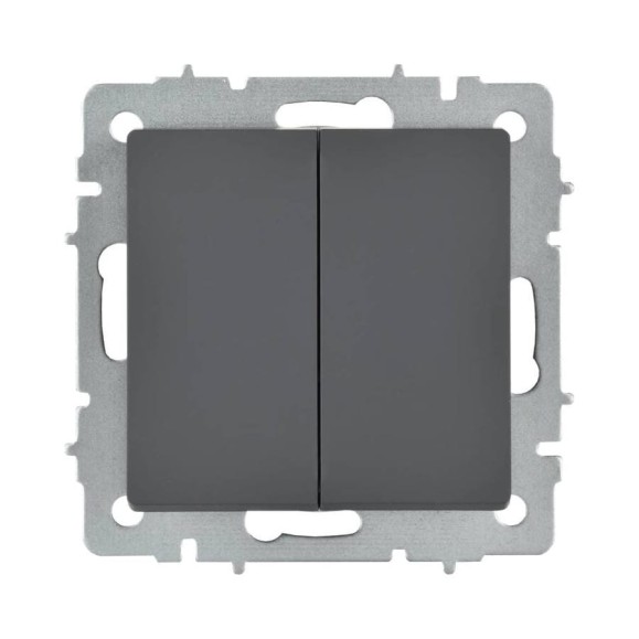 Выключатель 2-клавишный перекрестный IEK BRITE 10А ВС10-2-3-БрГ графит BR-V23-0-10-K53 Выключатель 2-клавишный перекрестный IEK BRITE 10А ВС10-2-3-БрГ графит BR-V23-0-10-K53