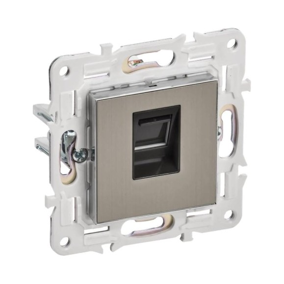 Розетка IEK SKANDY комп. RJ45 кат.5E SK-K01N никель SK-K10-1-K50