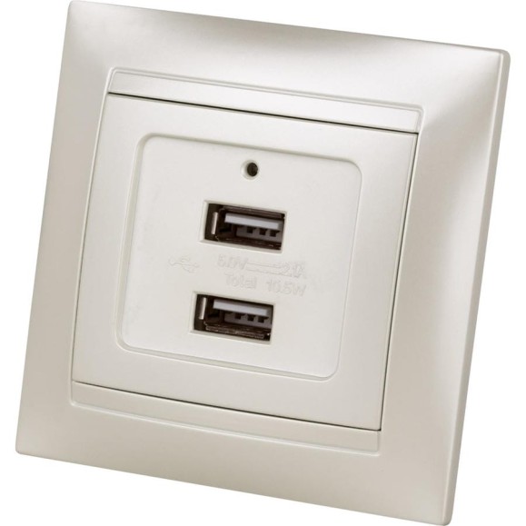 Розетка TDM ELECTRIC 2USB порт 2,1А 5В перламутр Лама TDM SQ1815-0841