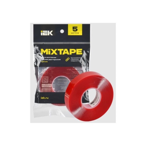 Лента монтажная IEK MIXTAPE PRO прочная, двусторонняя, 1x20 мм, 5 м MT7-LM30-01-20-05