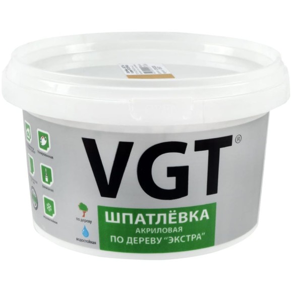 Шпатлевка VGT ЭКСТРА по дереву акриловая, универсальная, бук 1 кг 18665