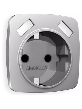 Лицевая панель Ambrella VOLT для электрической розетки с заземлением со шторками, 2USB A+A OMEGA OP5090
