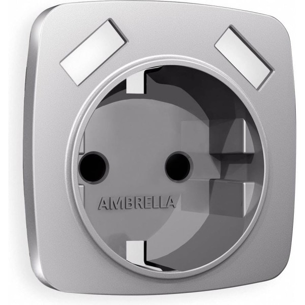 Лицевая панель Ambrella VOLT для электрической розетки с заземлением со шторками, 2USB A+A OMEGA OP5090
