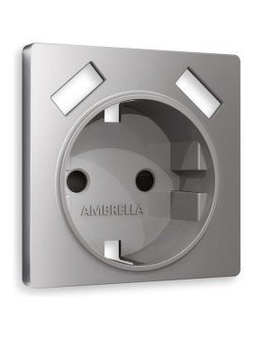 Лицевая панель Ambrella VOLT для электрической розетки с заземлением со шторками, 2USB A+A ALFA AP5090