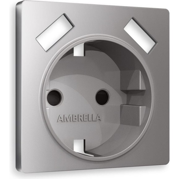 Лицевая панель Ambrella VOLT для электрической розетки с заземлением со шторками, 2USB A+A ALFA AP5090 Лицевая панель Ambrella VOLT для электрической розетки с заземлением со шторками, 2USB A+A ALFA AP5090