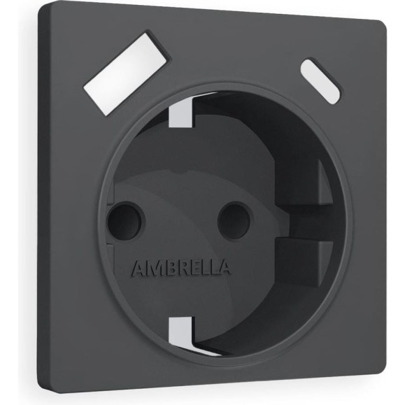 Лицевая панель Ambrella VOLT для электрической розетки с заземлением со шторками, 2USB A+C ALFA AP9100