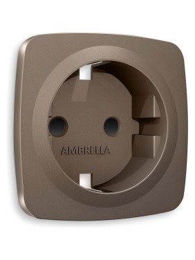 Лицевая панель Ambrella VOLT для электрической розетки с заземлением со шторками OMEGA OP6370