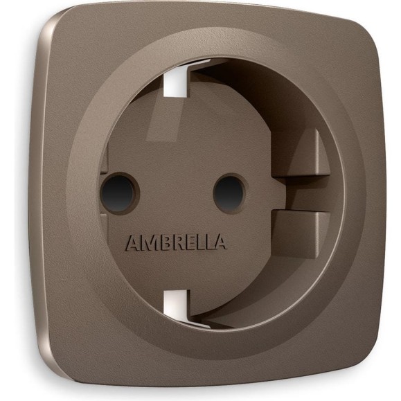 Лицевая панель Ambrella VOLT для электрической розетки с заземлением со шторками OMEGA OP6370