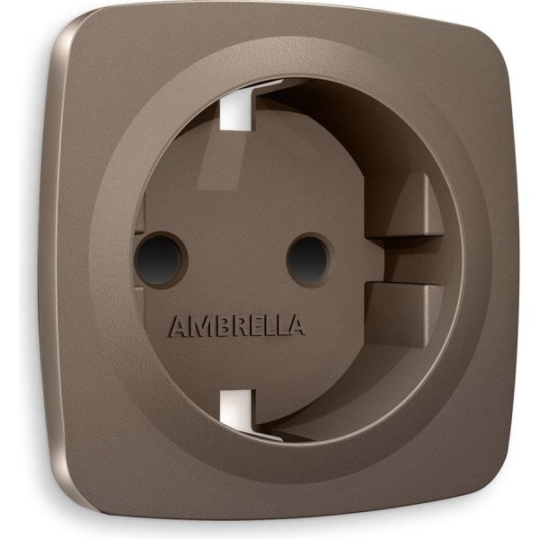 Лицевая панель Ambrella VOLT для электрической розетки с заземлением со шторками OMEGA OP6370