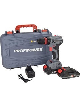 Аккумуляторный бесщеточный шуруповерт Profipower MKBL-18BM Li-ion-2шт, 18В, 2.0Ач, съемный патрон, З/У, 0.8-10 мм, кейс T0057