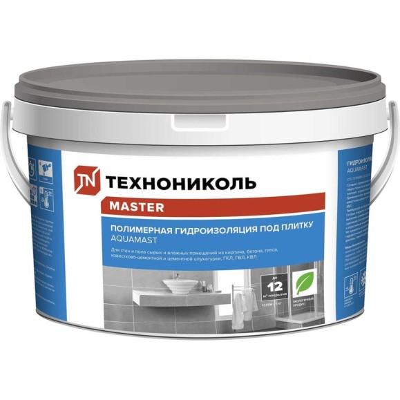 Гидроизоляция полимерная Технониколь AquaMast под плитку, 5 кг TN781607 Гидроизоляция полимерная Технониколь AquaMast под плитку, 5 кг TN781607