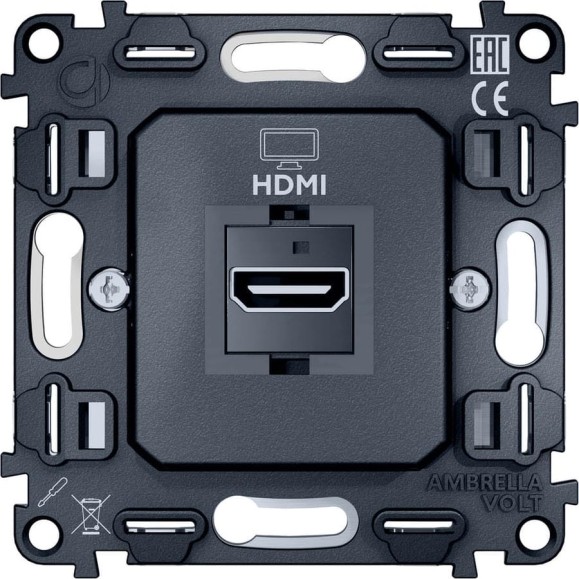 Механизм розетки Ambrella VOLT HDMI 2.0 40V/500mA 2.0GHz 5-18Gbit/s VM222