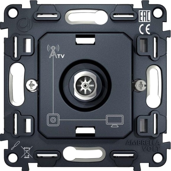 Механизм TV розетки оконечной Ambrella VOLT 50-870 MHz 1dB VM202