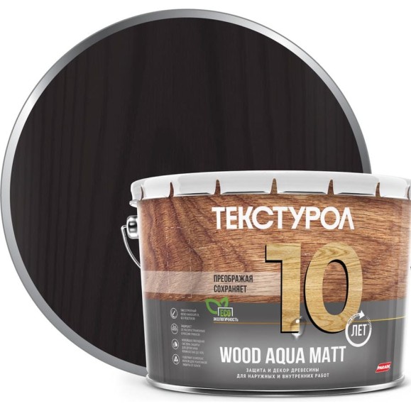 Деревозащитное средство на водной основе Текстурол WOOD AQUA MATT палисандр 10л Лк-00008242 Деревозащитное средство на водной основе Текстурол WOOD AQUA MATT палисандр 10л Лк-00008242