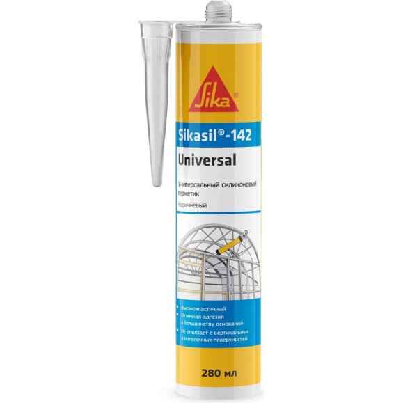 Универсальный силиконовый герметик SIKA sil-142 Universal коричневый, 280 мл 785045