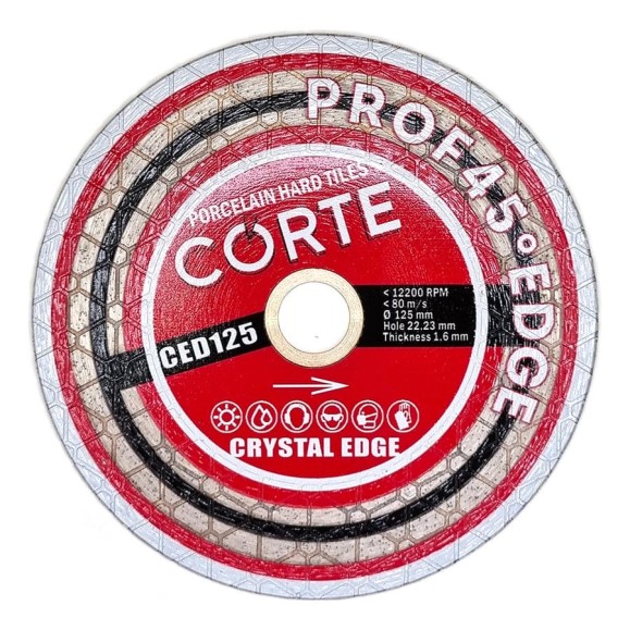 Диск алмазный CORTE для УШМ 22,2 мм 125х1,6х25 мм. CRYSTAL EDGE CED125 Диск алмазный CORTE для УШМ 22,2 мм 125х1,6х25 мм. CRYSTAL EDGE CED125