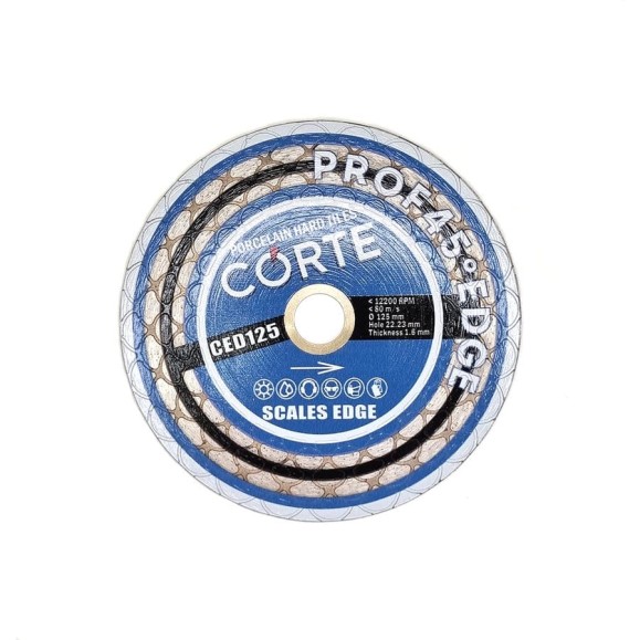 Диск алмазный CORTE для УШМ 22,2 мм 125х1,6х25 мм. SCALES EDGE SED125 Диск алмазный CORTE для УШМ 22,2 мм 125х1,6х25 мм. SCALES EDGE SED125