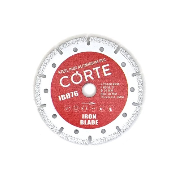 Диск алмазный CORTE для МИНИ УШМ 10 мм 76х1,8х3 мм. IRON BLADE IBD76