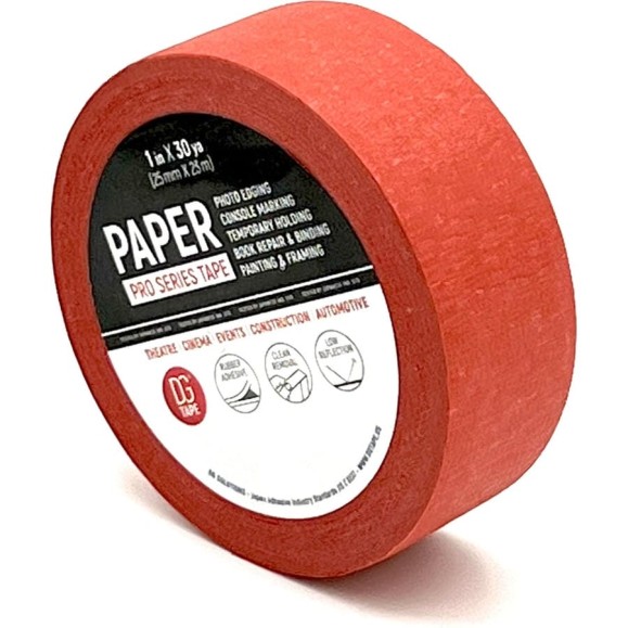 Клейкая лента бумажная крепированная DGTAPE Masking Tape Regular красная 25мм х 23м MTR2523R