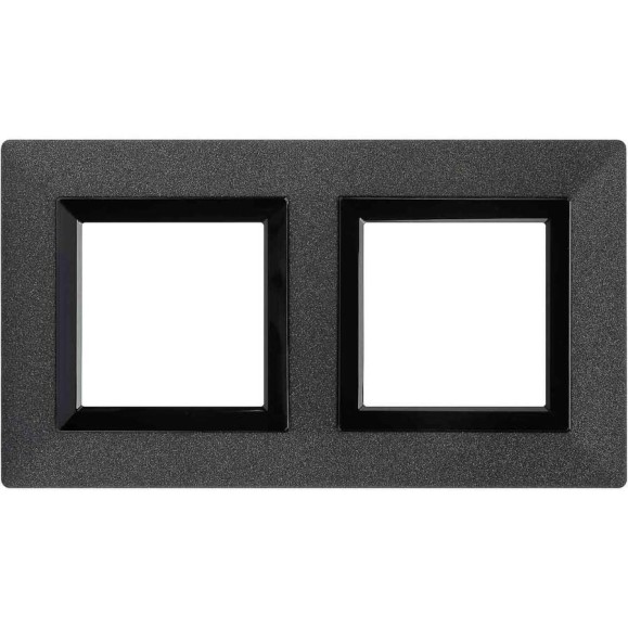 Рамка из металла DKC Avanti графитовая, 2 поста, 4 мод. 4407854 Рамка из металла DKC Avanti графитовая, 2 поста, 4 мод. 4407854