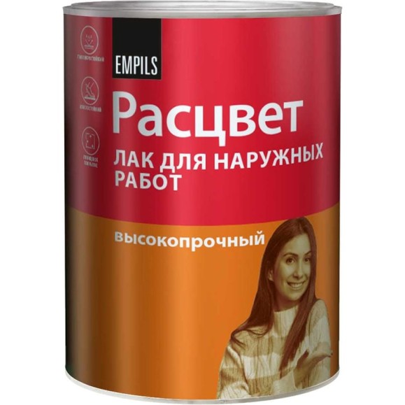 Лак для наружных работ РАСЦВЕТ алкидный 0.7 кг 86736