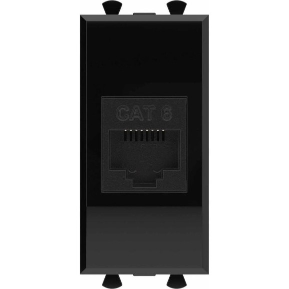 Компьютерная розетка DKC RJ 45, без шторки, модульная, кат.6, Avanti, Черный квадрат, 1 модуль, 1 шт. 4402691 Компьютерная розетка DKC RJ 45, без шторки, модульная, кат.6, Avanti, Черный квадрат, 1 модуль, 1 шт. 4402691