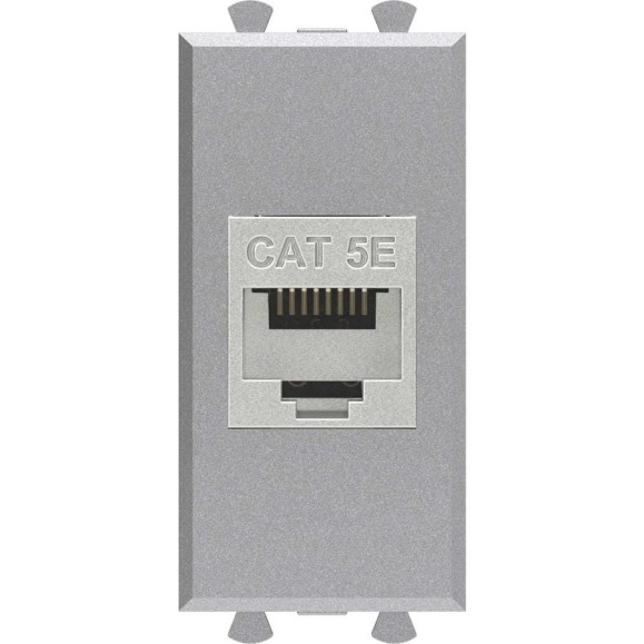 Компьютерная розетка DKC RJ 45, без шторки, модульная, кат.5е, экранированная, Avanti, Закаленная сталь, 1 модуль, 1 шт. 4404761 Компьютерная розетка DKC RJ 45, без шторки, модульная, кат.5е, экранированная, Avanti, Закаленная сталь, 1 модуль, 1 шт. 4404761