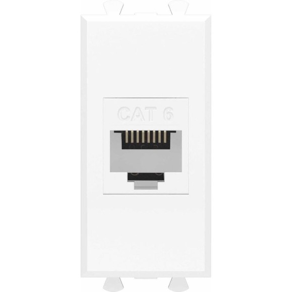 Компьютерная розетка DKC RJ 45, без шторки, модульная, кат.6, Avanti, Белое облако, 1 модуль, 1 шт. 4400691 Компьютерная розетка DKC RJ 45, без шторки, модульная, кат.6, Avanti, Белое облако, 1 модуль, 1 шт. 4400691