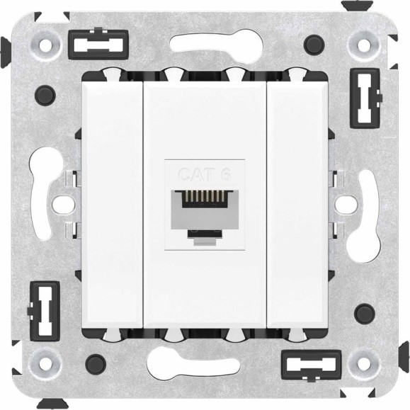 Компьютерная розетка DKC RJ 45, без шторки, в стену, кат.6, одинарная, Avanti, Белое облако, 1 шт. 4400693 Компьютерная розетка DKC RJ 45, без шторки, в стену, кат.6, одинарная, Avanti, Белое облако, 1 шт. 4400693