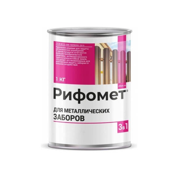 Грунт-эмаль для металлического забора РИФОМЕТ RAL 6029 1 кг М 110400