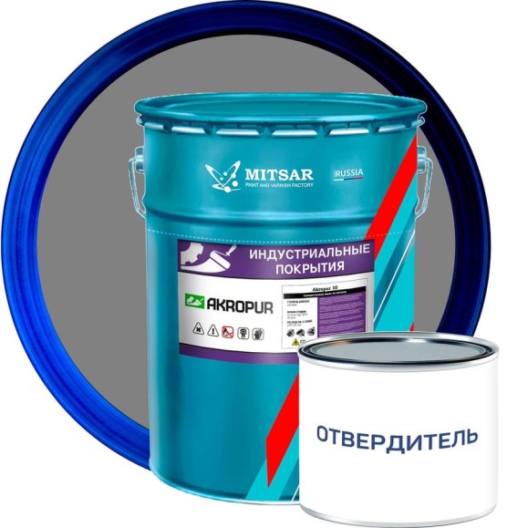 Эмаль по металлу Акропур м /6 кг+0,25 кг/ серый УТ000014552 Эмаль по металлу Акропур м /6 кг+0,25 кг/ серый УТ000014552